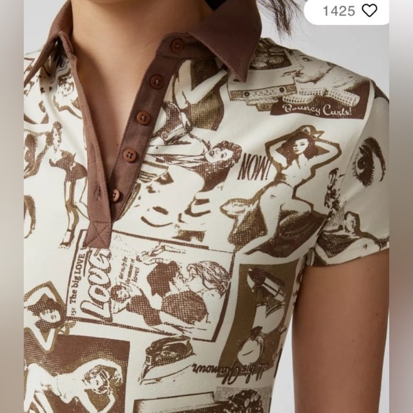 URBAN OUTFITTERS UO Hazel Printed Mini Dress Festival western Pin up Retro Y2K - Picture 3 of 8